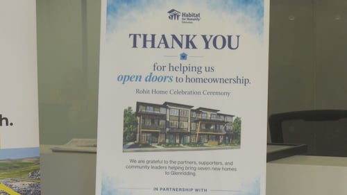 Habitat for Humanity and local home builder celebrate finished housing project in southwest Edmonton