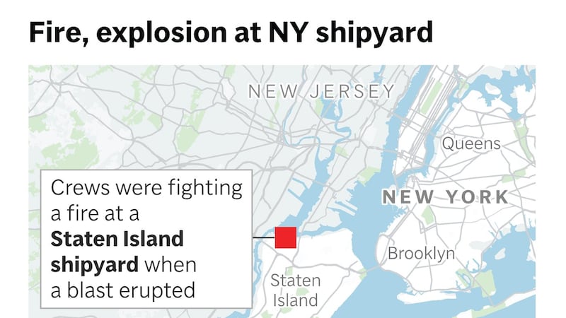 A fire and shipyard explosion on Staten Island injures 30 people, including 3 seriously