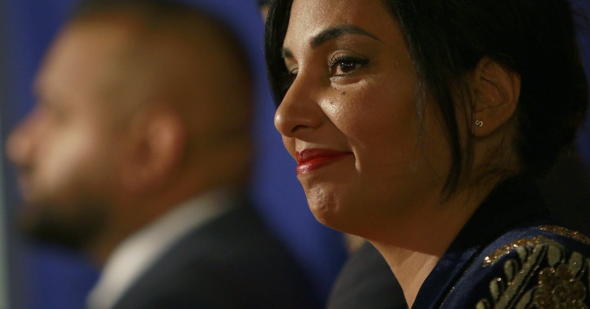 Deputy Premier and Attorney General Niki Sharma looks on during the swearing-in ceremony at Government House in Victoria, Monday, Nov. 18, 2024. THE CANADIAN PRESS/Chad Hipolito