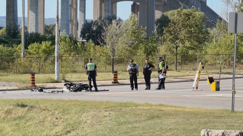 Motorcyclist dead after collision underneath Burlington Skyway