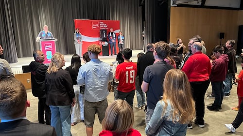 A crowd gathers to see the unveiling of the FIFA World Cup Trophy.