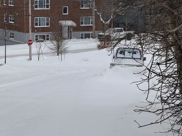 A snowy street in Halifax is pictured on Jan. 26, 2026. (CTV Atlantic / Brianne Foley)