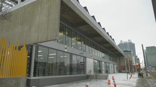 King Thunderbird Centre, or okimaw peyesew kamik by its Cree name, officially opens to replace old Boyle Street Community Services home base on Dec. 15, 2025. (Jeremy Thompson/CTV News Edmonton)