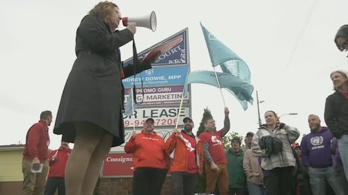 Students and educators protest lack of education funding outside MPP's office