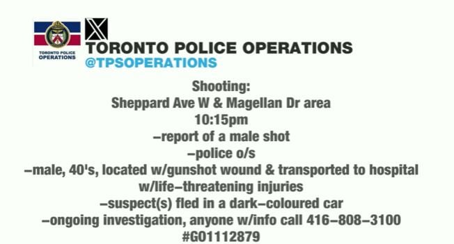 Man critically injured in North York shooting, suspects flee scene