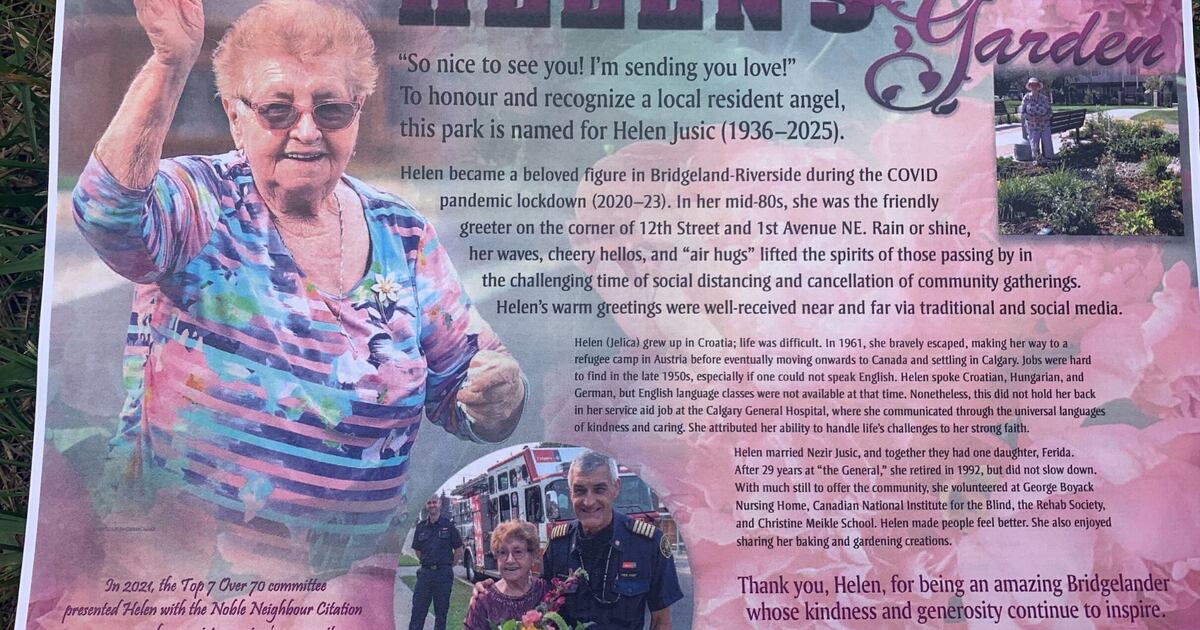 Calgary park named in honour of Helen Jusic - CTV News