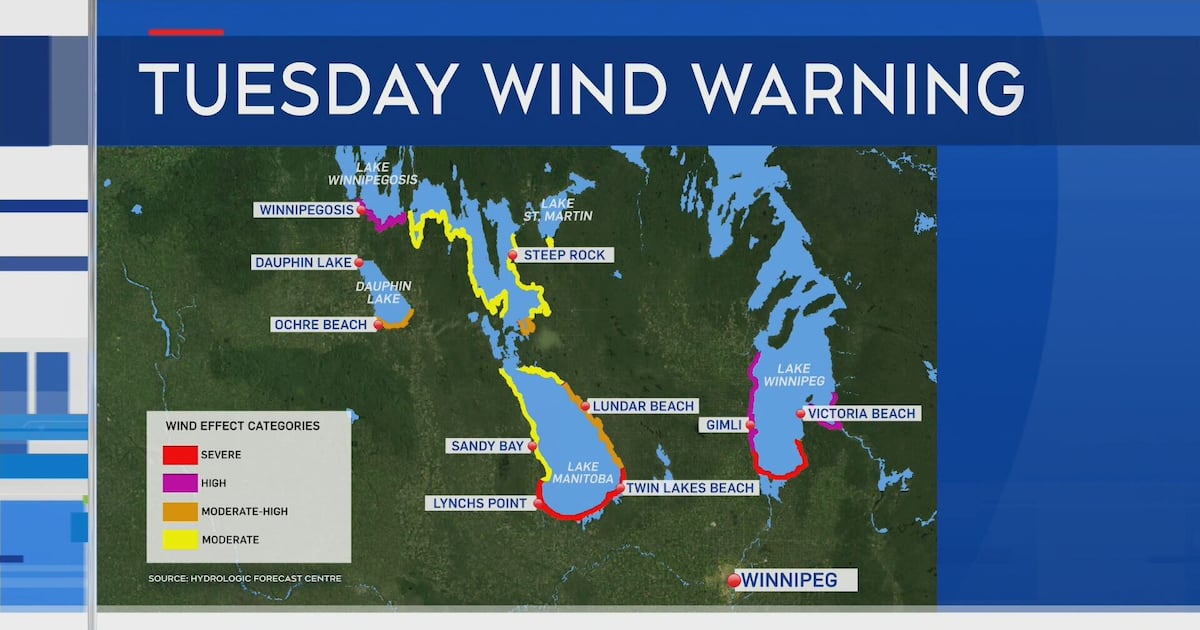 Wind warnings issued for parts of Manitoba - CTV News
