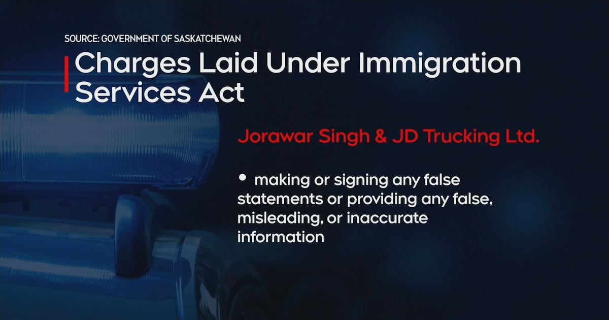 Regina trucking company, individual charged under immigration law - CTV News