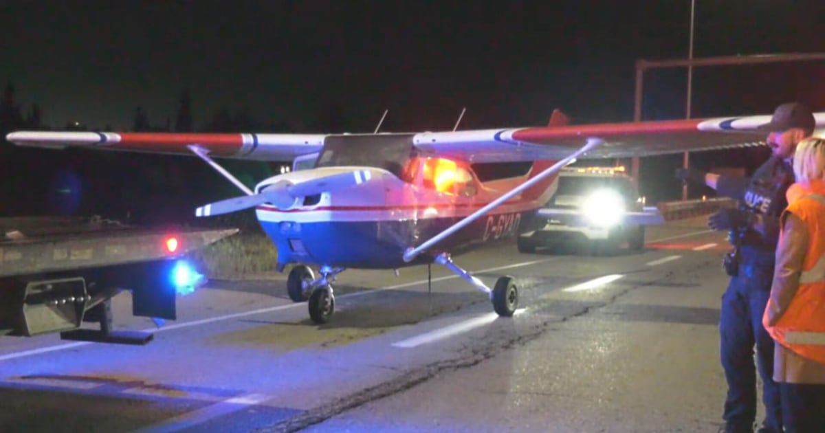 Plane makes emergency landing on highway near Sherwood Park - CTV News