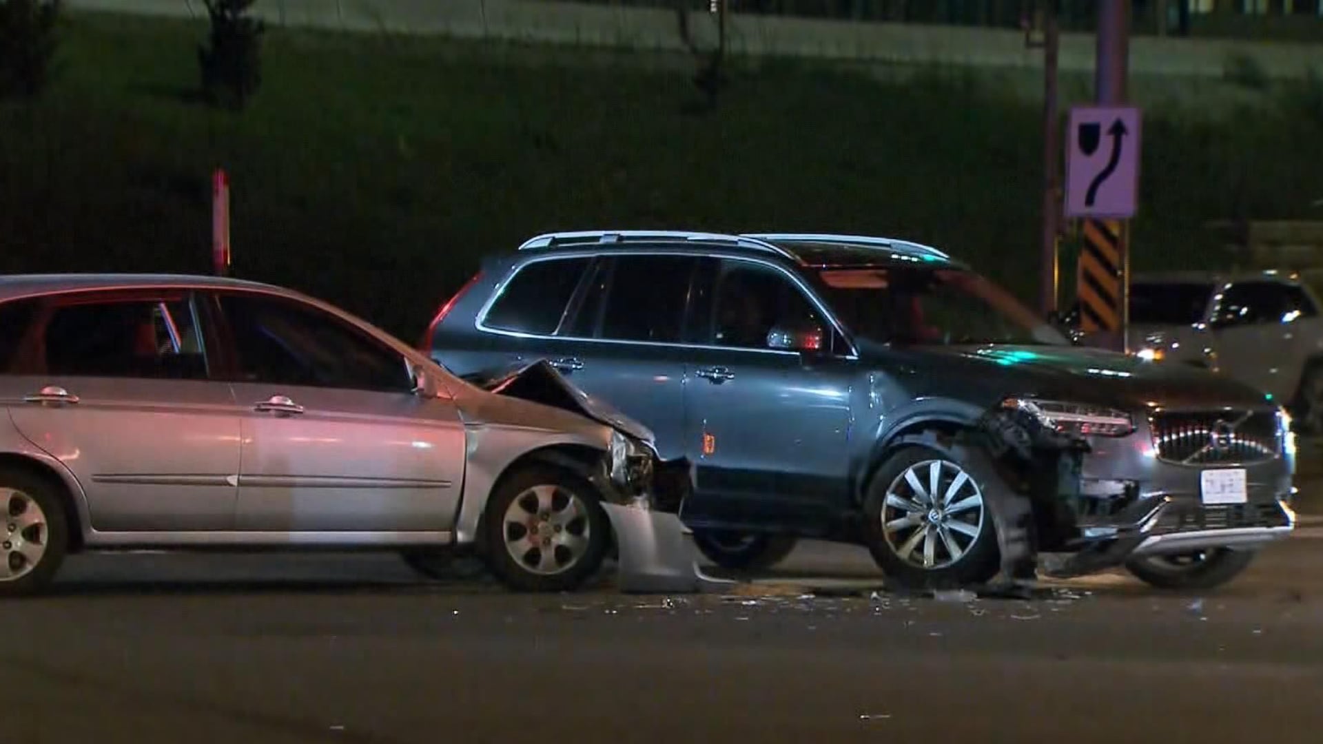 Two sent to hospital after crash near Yorkdale Mall