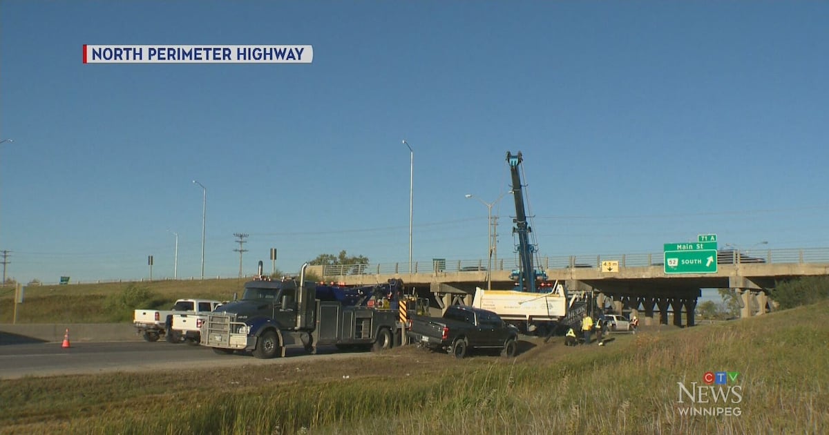 Driver not injured after overpass crash - CTV News