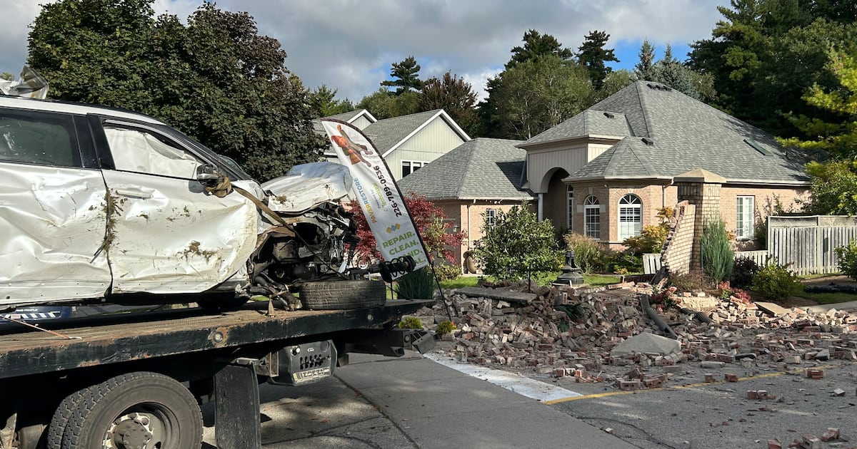 Stolen vehicle crashes into brick structure - CTV News