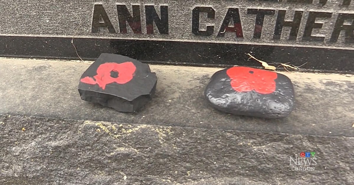 ‘Poppy rocks’ mark veterans’ graves in Bruce County - CTV News