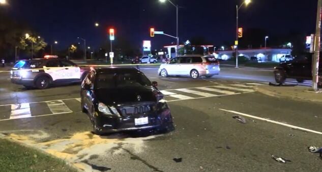 Woman in her 70s seriously injured in three-vehicle crash in Etobicoke