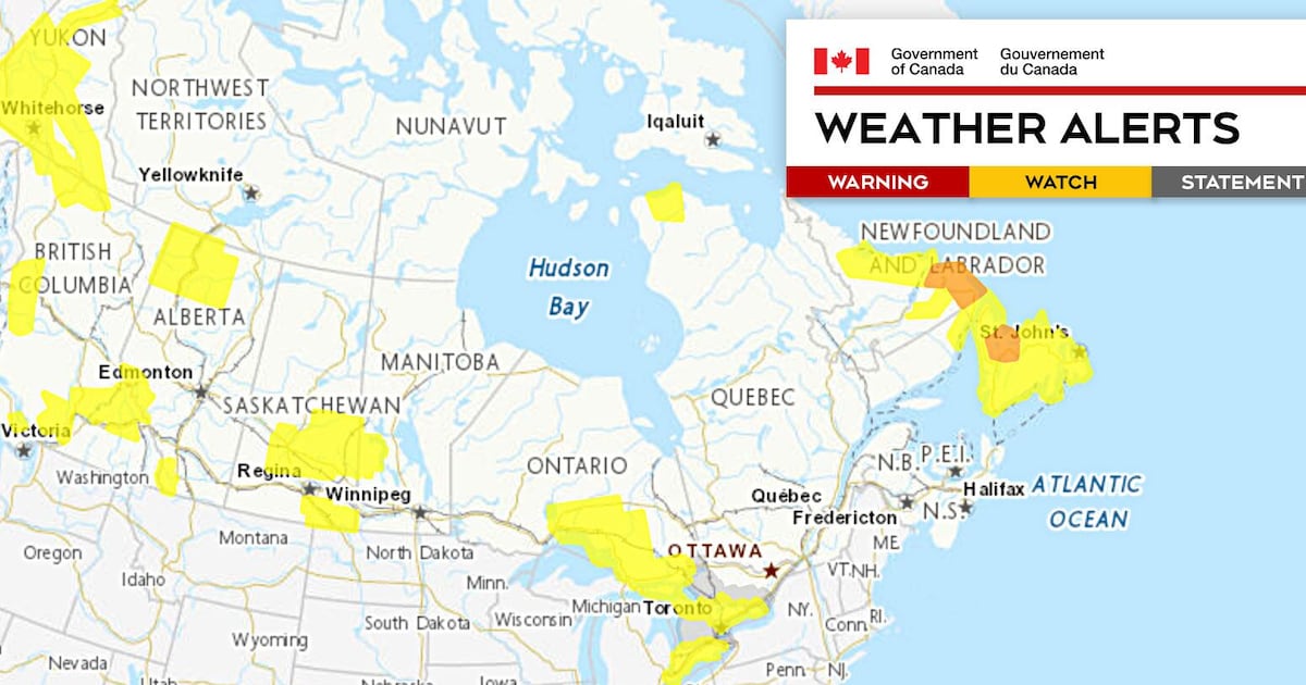 Canadian Weather Service Winter storm and other weather warnings across Canada – CTVNews